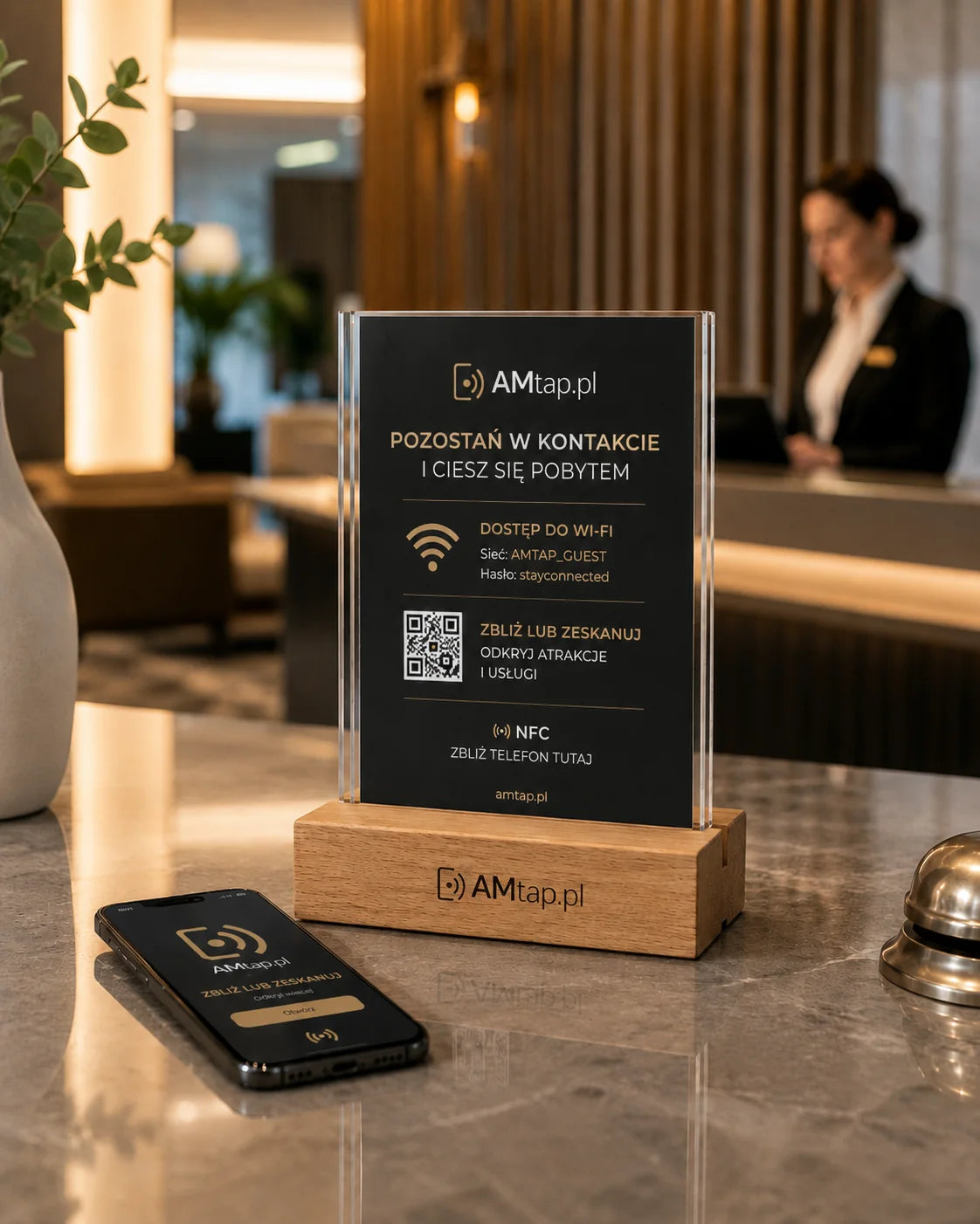 Podstawka AMtap z dostępem do Wi-Fi w hotelu